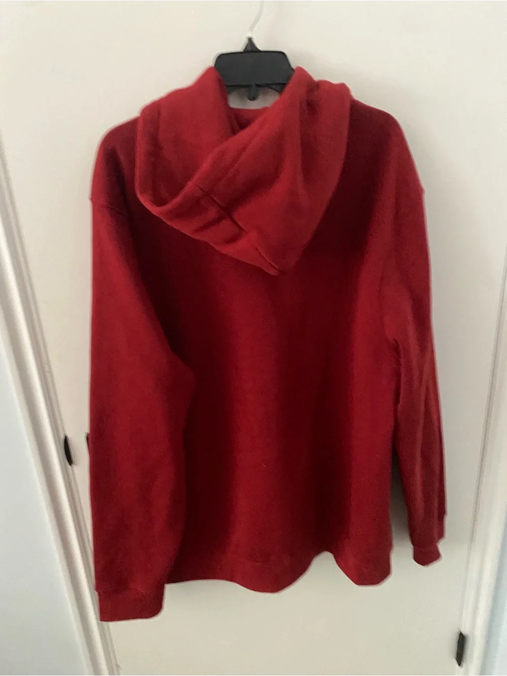 True Religion Men’s Red Crewneck Hoodie with White Logo